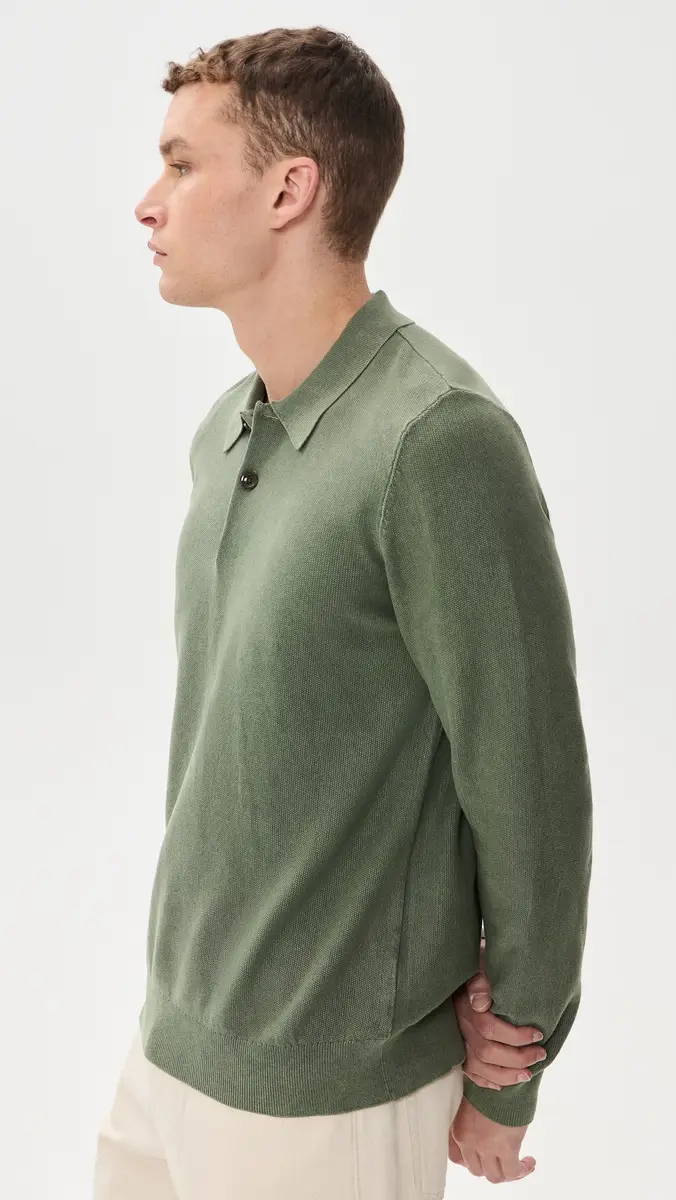 Faherty Long Sleeve Sunwashed Sweater Polo | Thumbnail 4 Faherty Long Sleeve Sunwashed Sweater Polo | Thumbnail 4