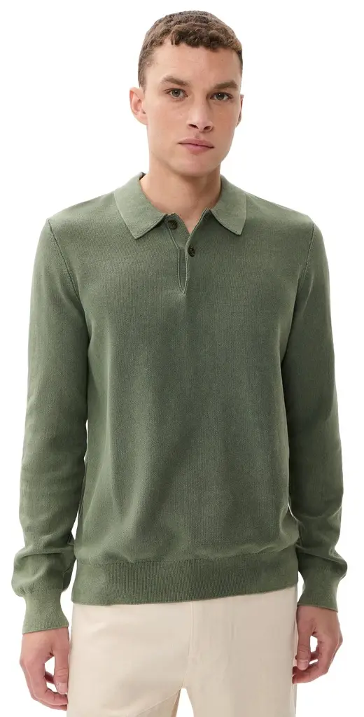 Faherty Long Sleeve Sunwashed Sweater Polo