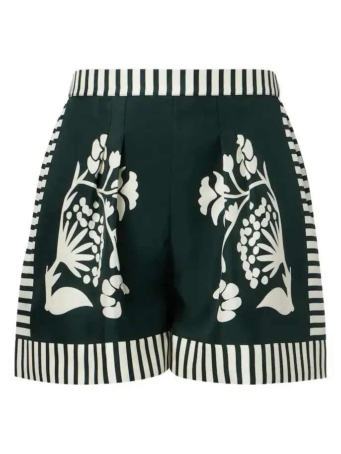 Arjun printed silk twill shorts Arjun printed silk twill shorts