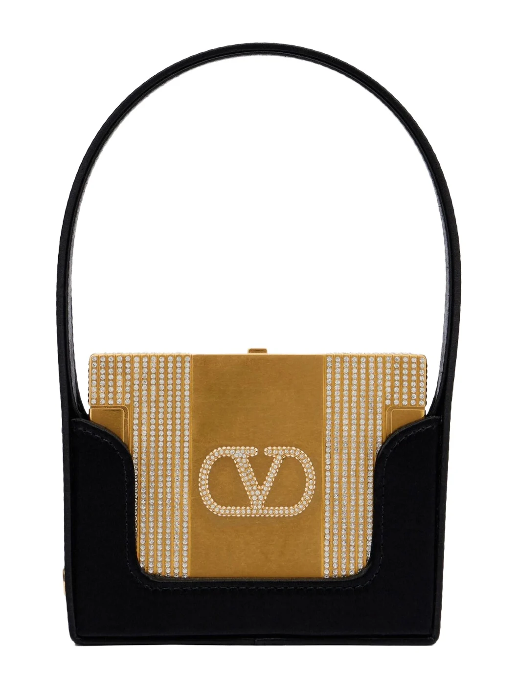 Valentino Garavani Minaumorphe Swarovski-embellished satin clutch