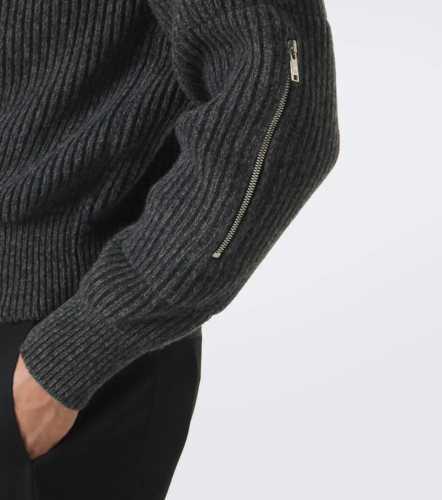 Bottega Veneta Leather-trimmed wool and cashmere sweater | Thumbnail 6