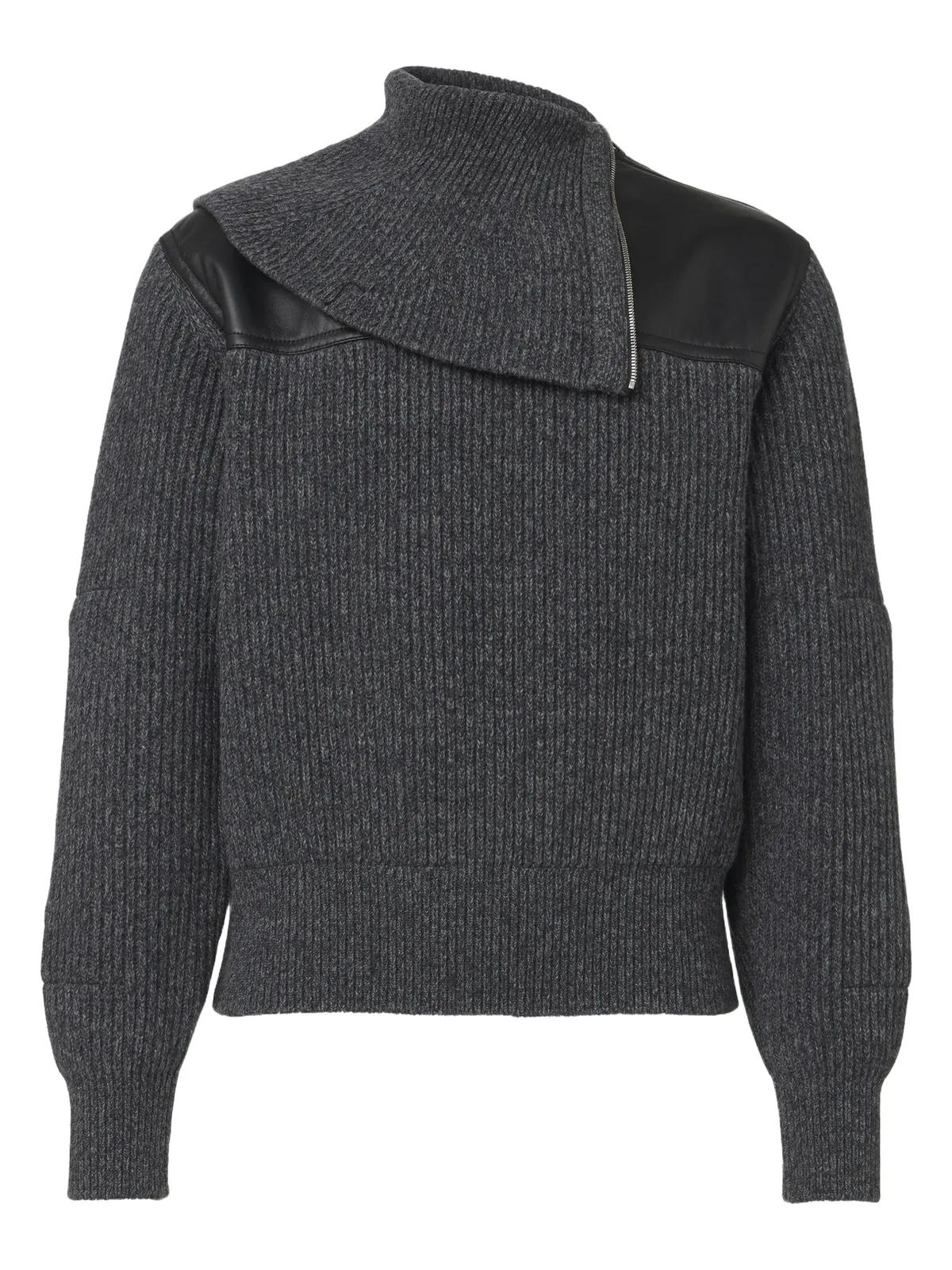 Bottega Veneta Leather-trimmed wool and cashmere sweater