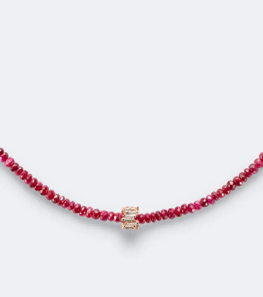 Suzanne Kalan Infinite 18kt rose gold beaded necklace with rubies and diamonds | Thumbnail 2 Suzanne Kalan Infinite 18kt rose gold beaded necklace with rubies and diamonds | Thumbnail 2
