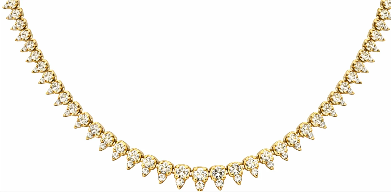 10.50ct Diamond 18K Gold Pear Necklace