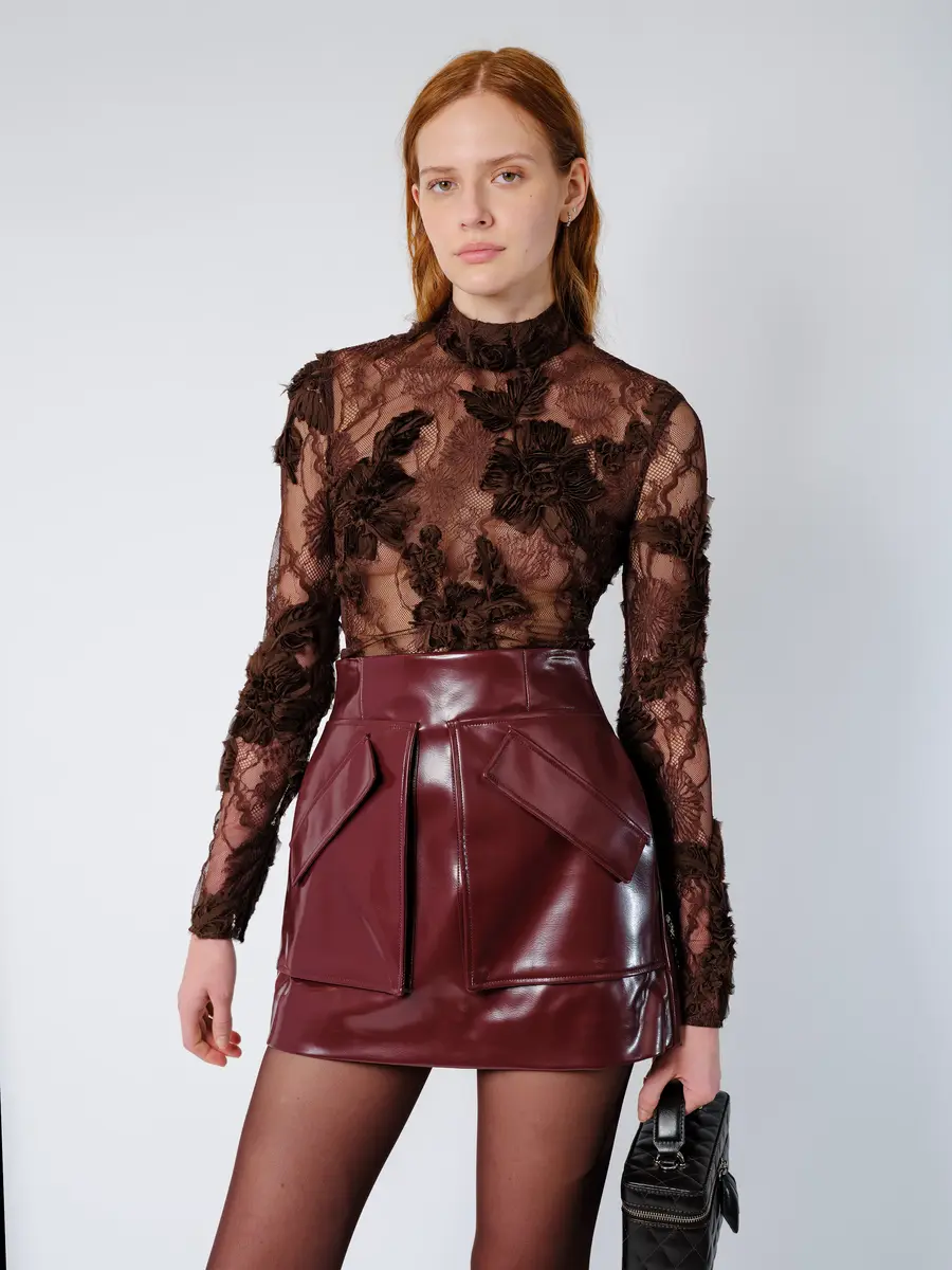 Aknvas The Cherry skirt in burgundy | Thumbnail 2