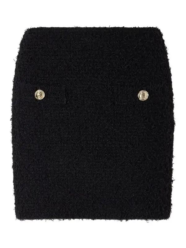 Tweed Embellished Mini Skirt