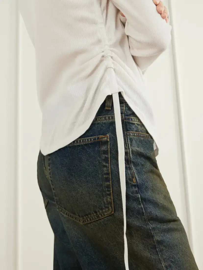 Ann Demeulemeester Dot Gathered Ribbed Cotton T-shirt | Thumbnail 5
