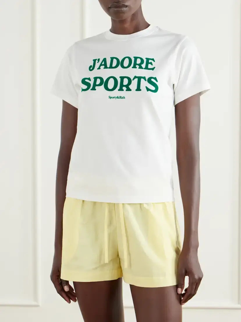 Sporty & Rich J'adore Printed Cotton-jersey T-shirt | Thumbnail 3