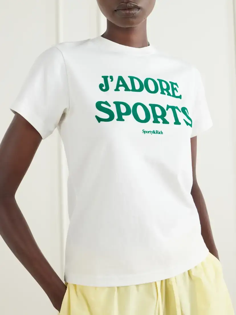 Sporty & Rich J'adore Printed Cotton-jersey T-shirt | Thumbnail 5