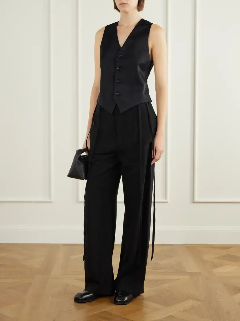 Ann Demeulemeester Stanse Belted Crepe Vest | Thumbnail 2 Ann Demeulemeester Stanse Belted Crepe Vest | Thumbnail 2