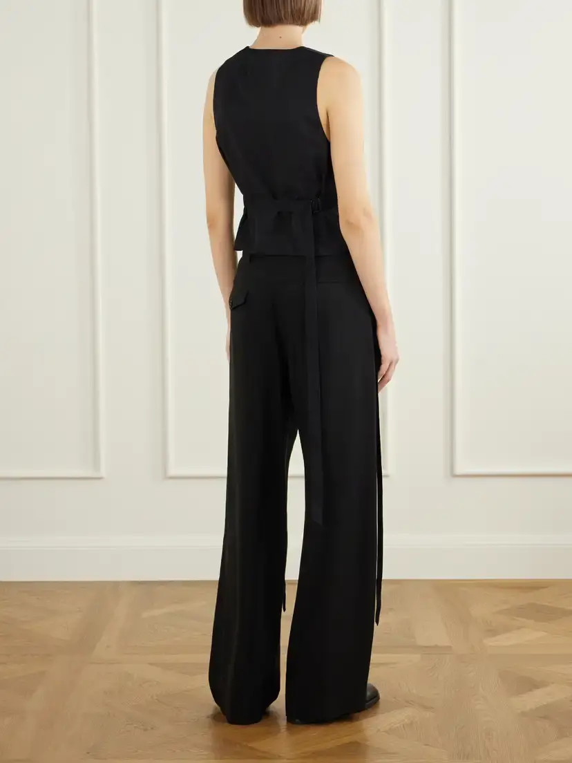 Ann Demeulemeester Stanse Belted Crepe Vest | Thumbnail 3 Ann Demeulemeester Stanse Belted Crepe Vest | Thumbnail 3