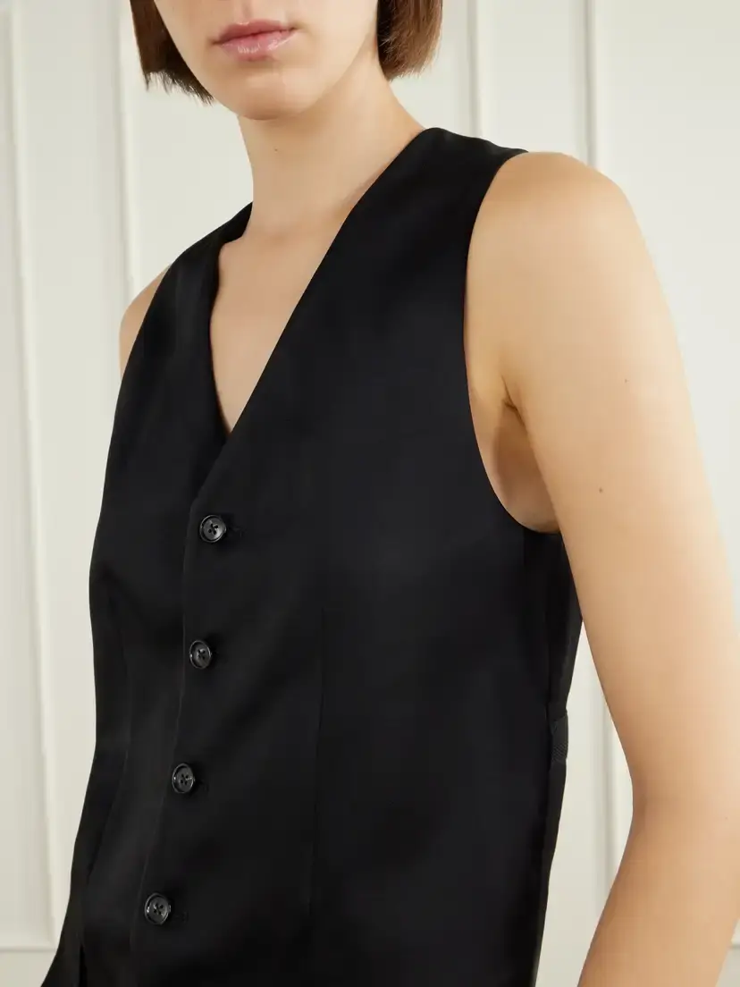Ann Demeulemeester Stanse Belted Crepe Vest | Thumbnail 4 Ann Demeulemeester Stanse Belted Crepe Vest | Thumbnail 4