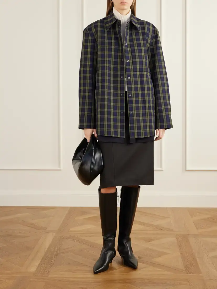 Tibi Checked Shirt Jacket | Thumbnail 2 Tibi Checked Shirt Jacket | Thumbnail 2