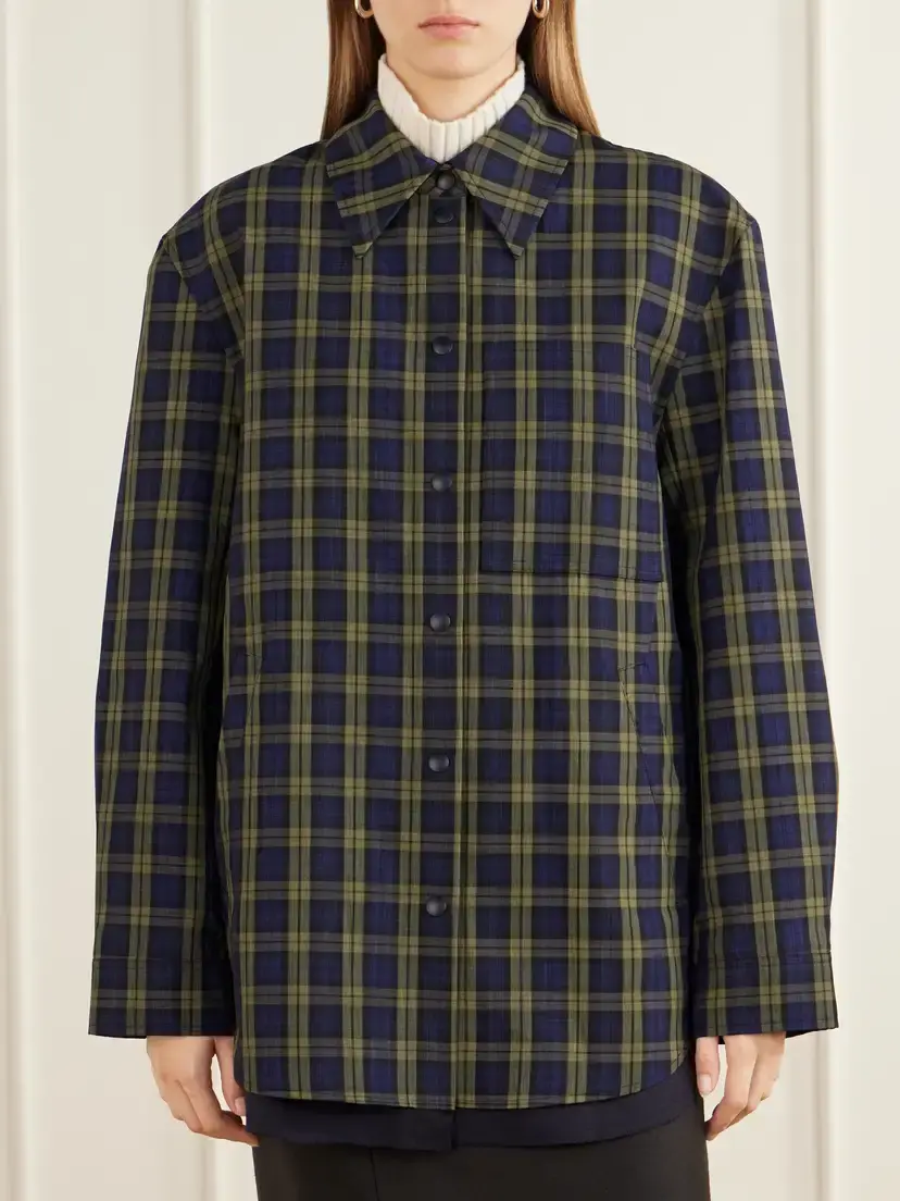 Tibi Checked Shirt Jacket | Thumbnail 3 Tibi Checked Shirt Jacket | Thumbnail 3