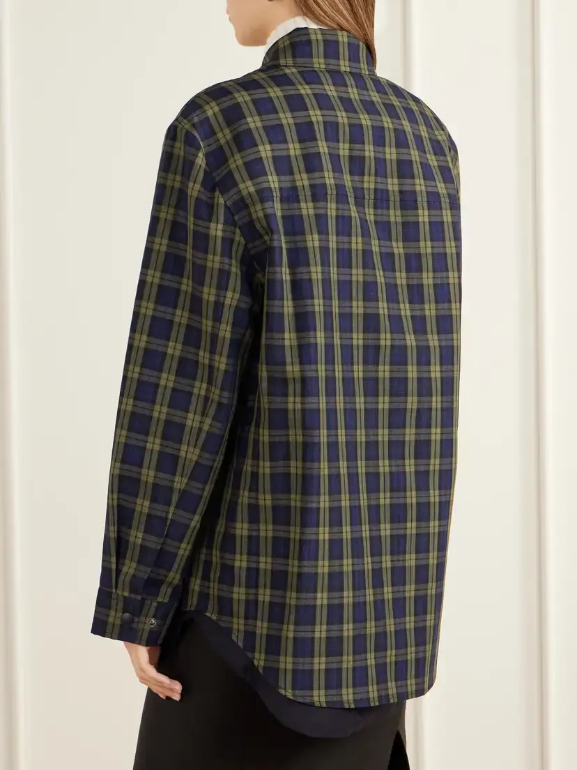 Tibi Checked Shirt Jacket | Thumbnail 4 Tibi Checked Shirt Jacket | Thumbnail 4