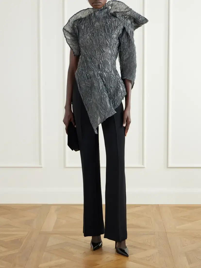 Maticevski Scintilla Asymmetric Crinkled-georgette Blouse | Thumbnail 2 Maticevski Scintilla Asymmetric Crinkled-georgette Blouse | Thumbnail 2