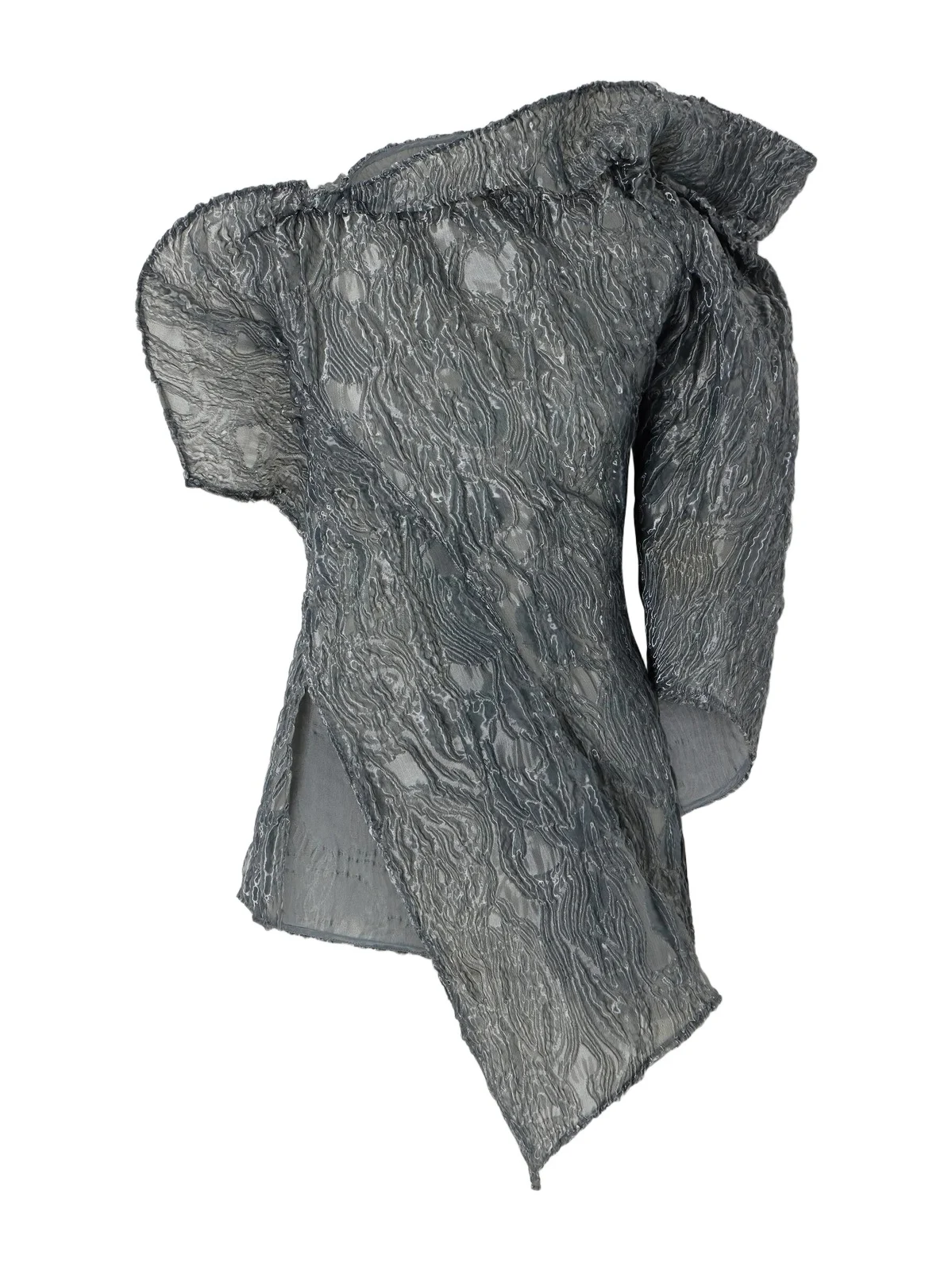 Scintilla Asymmetric Crinkled-georgette Blouse Scintilla Asymmetric Crinkled-georgette Blouse