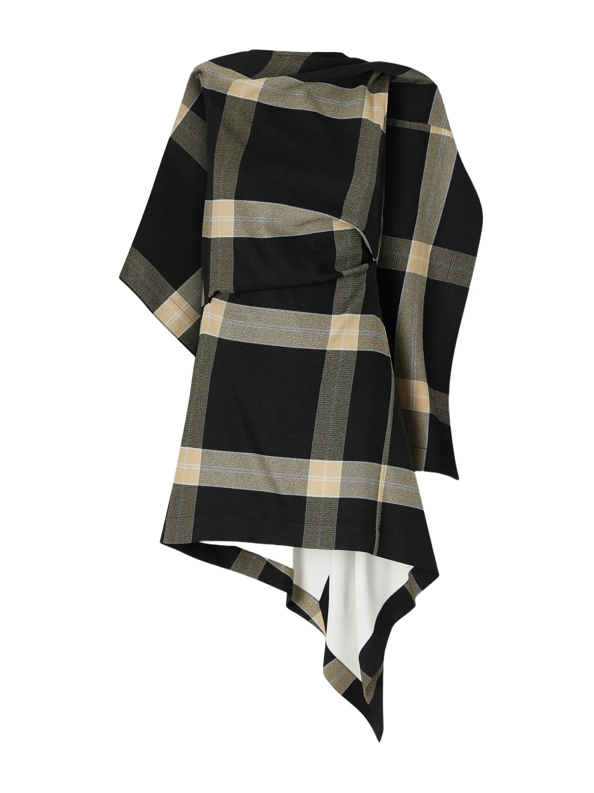 Loewe Asymmetric Checked Crepe Mini Dress