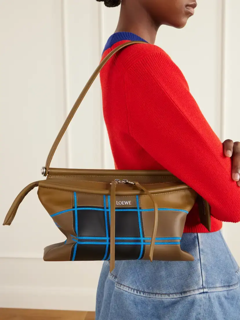 Loewe Whisker Checked Leather Shoulder Bag | Thumbnail 2 Loewe Whisker Checked Leather Shoulder Bag | Thumbnail 2