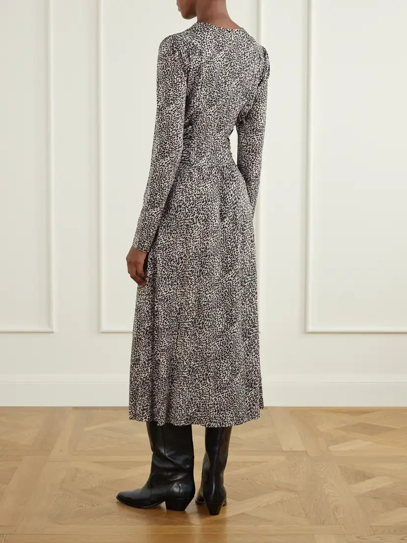 Sea Charlize Gathered Leopard-print Stretch-jersey Midi Dress | Thumbnail 3 Sea Charlize Gathered Leopard-print Stretch-jersey Midi Dress | Thumbnail 3