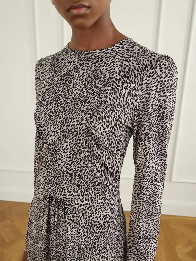 Sea Charlize Gathered Leopard-print Stretch-jersey Midi Dress | Thumbnail 4 Sea Charlize Gathered Leopard-print Stretch-jersey Midi Dress | Thumbnail 4