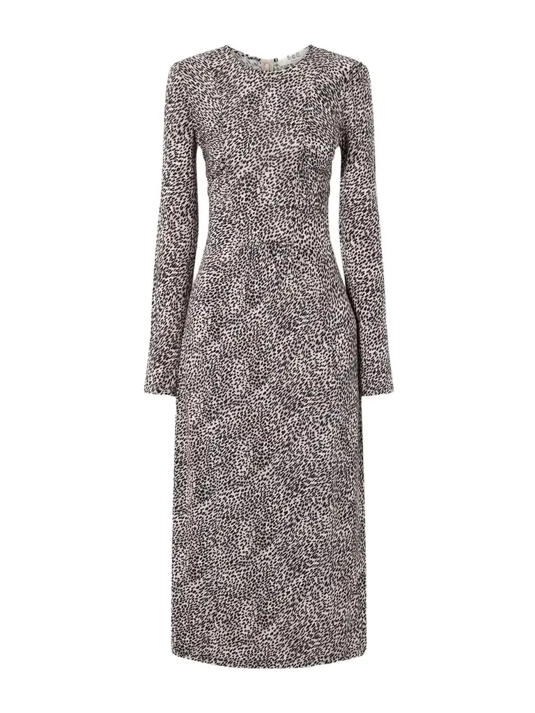 Charlize Gathered Leopard-print Stretch-jersey Midi Dress