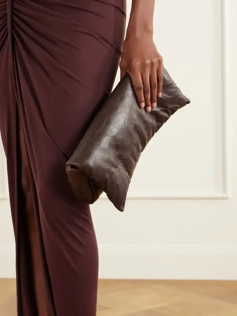 Rick Owens Crinkled-leather Clutch | Thumbnail 2 Rick Owens Crinkled-leather Clutch | Thumbnail 2