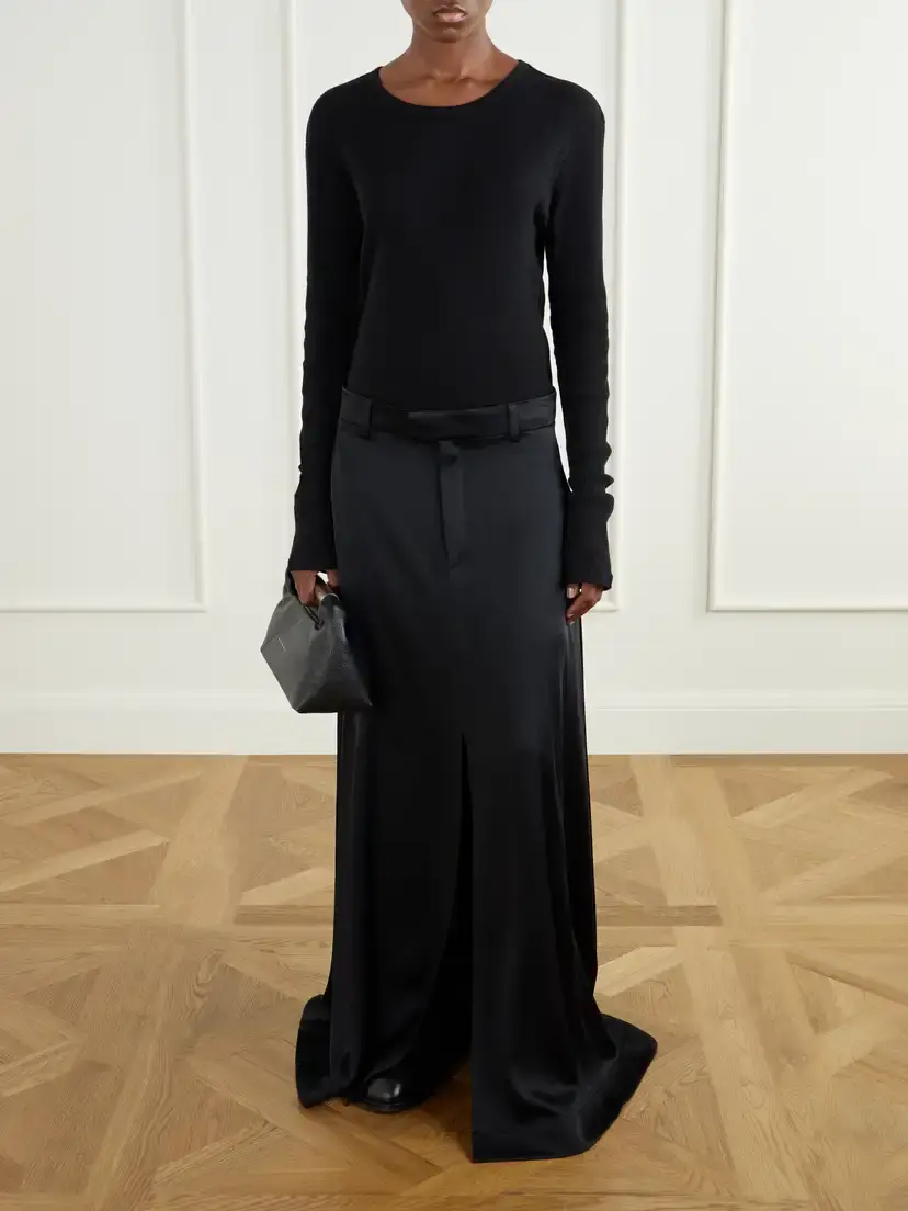 Ann Demeulemeester Kaisa Duchess-satin Maxi Skirt | Thumbnail 2