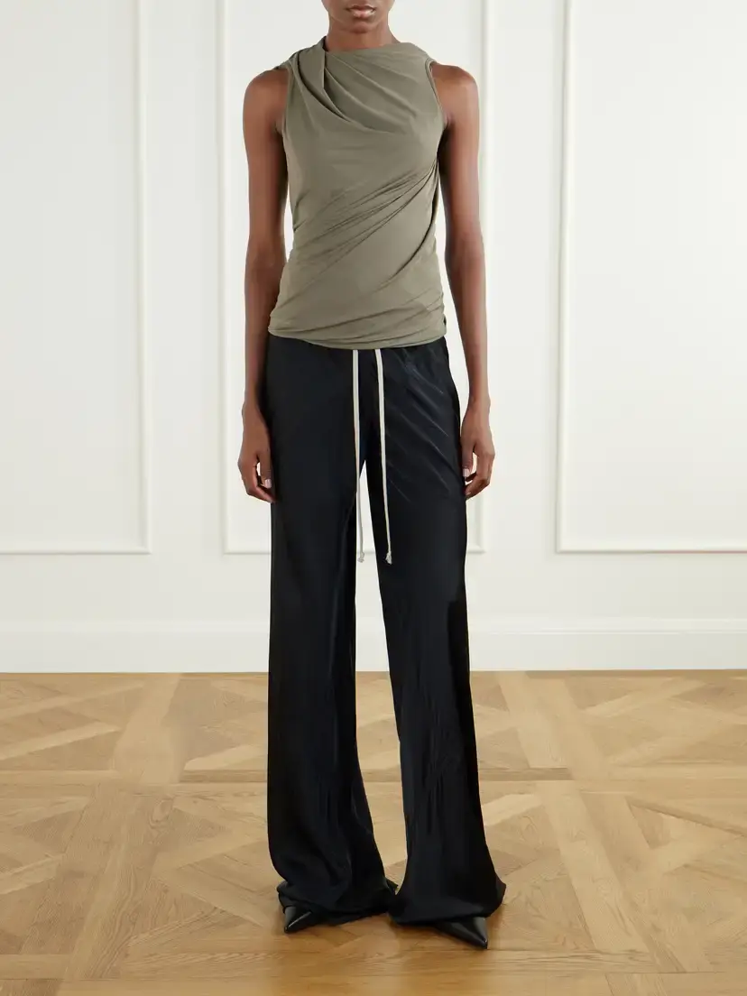 Rick Owens Luna Draped Crepe-jersey Tank | Thumbnail 2 Rick Owens Luna Draped Crepe-jersey Tank | Thumbnail 2