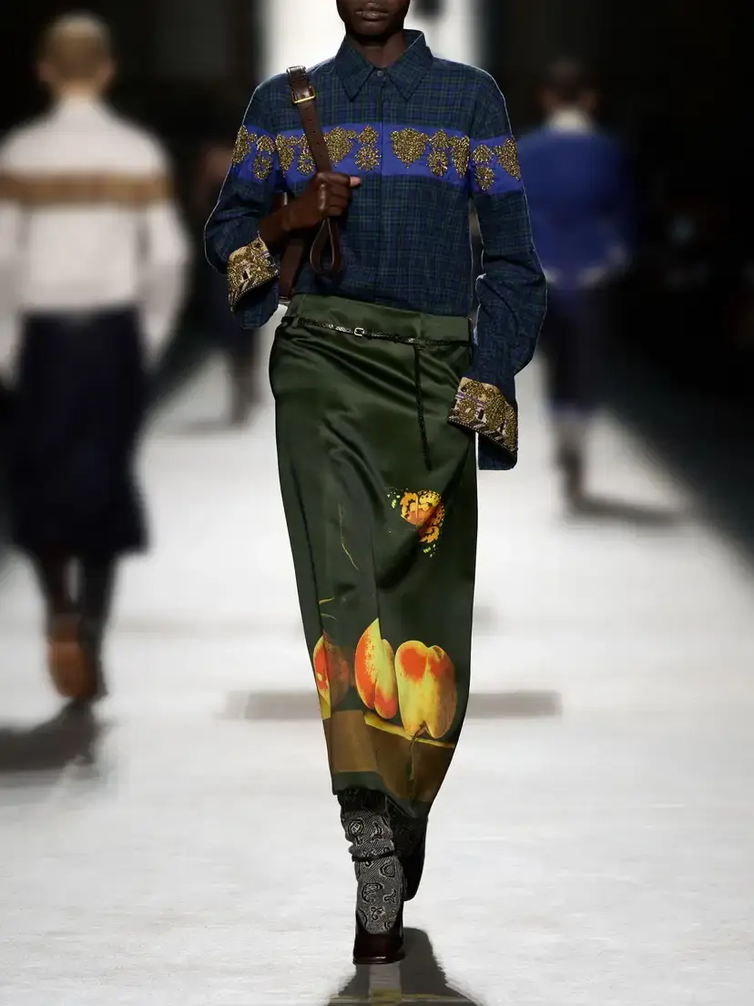 Dries Van Noten Printed Duchesse-satin Midi Skirt | Thumbnail 6