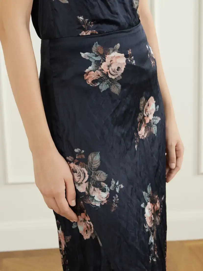 Erdem Floral-print Crinkled Satin Midi Skirt | Thumbnail 5 Erdem Floral-print Crinkled Satin Midi Skirt | Thumbnail 5