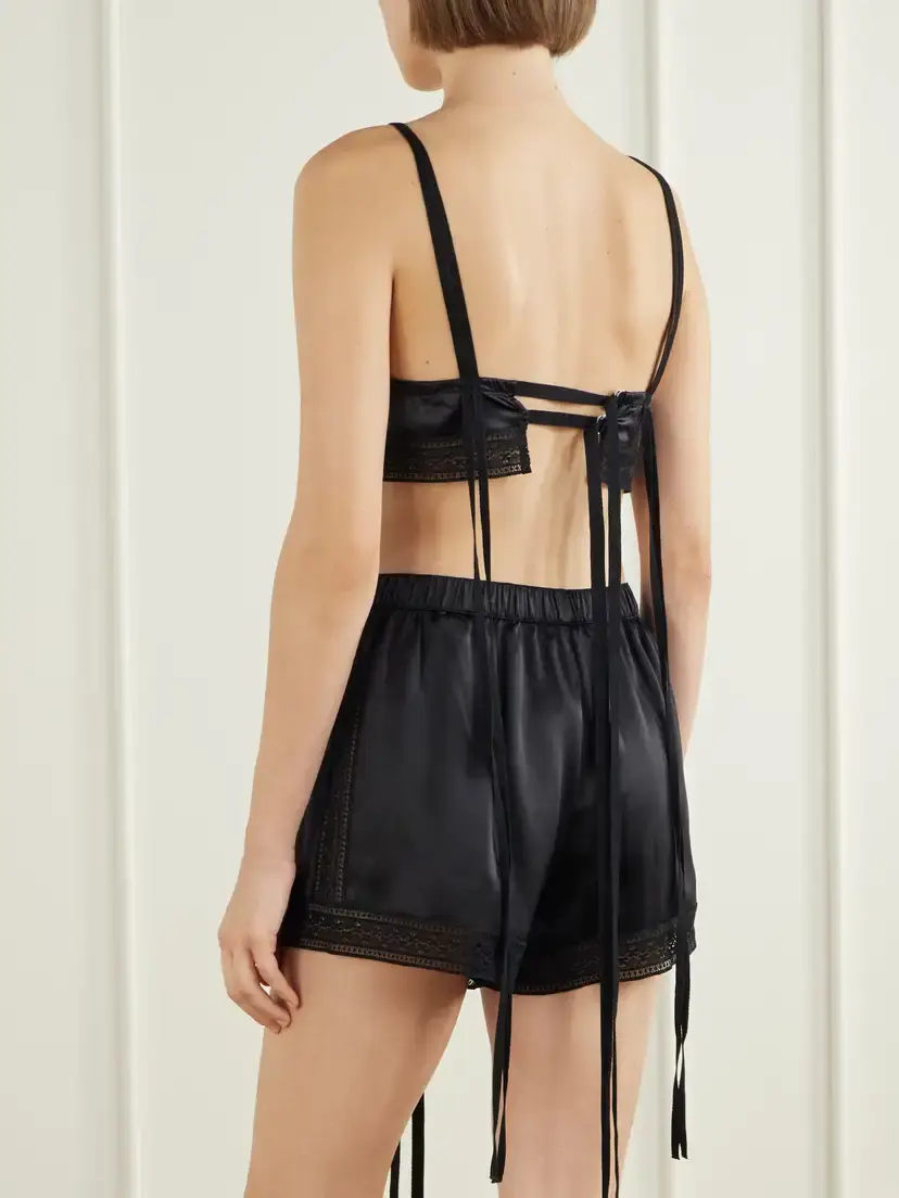 Ann Demeulemeester Xaja Lace-trimmed Silk-satin Cropped Cami | Thumbnail 3