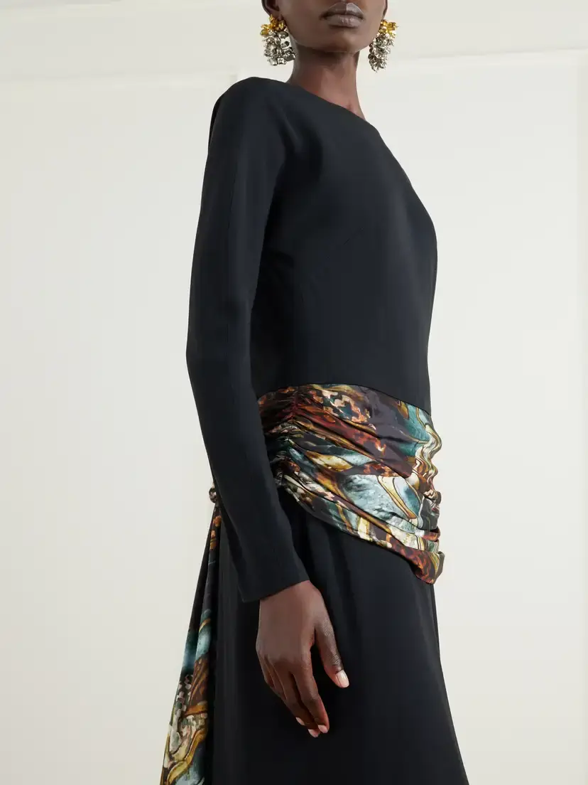 Dries Van Noten Belted Crepe-satin Maxi Dress | Thumbnail 5