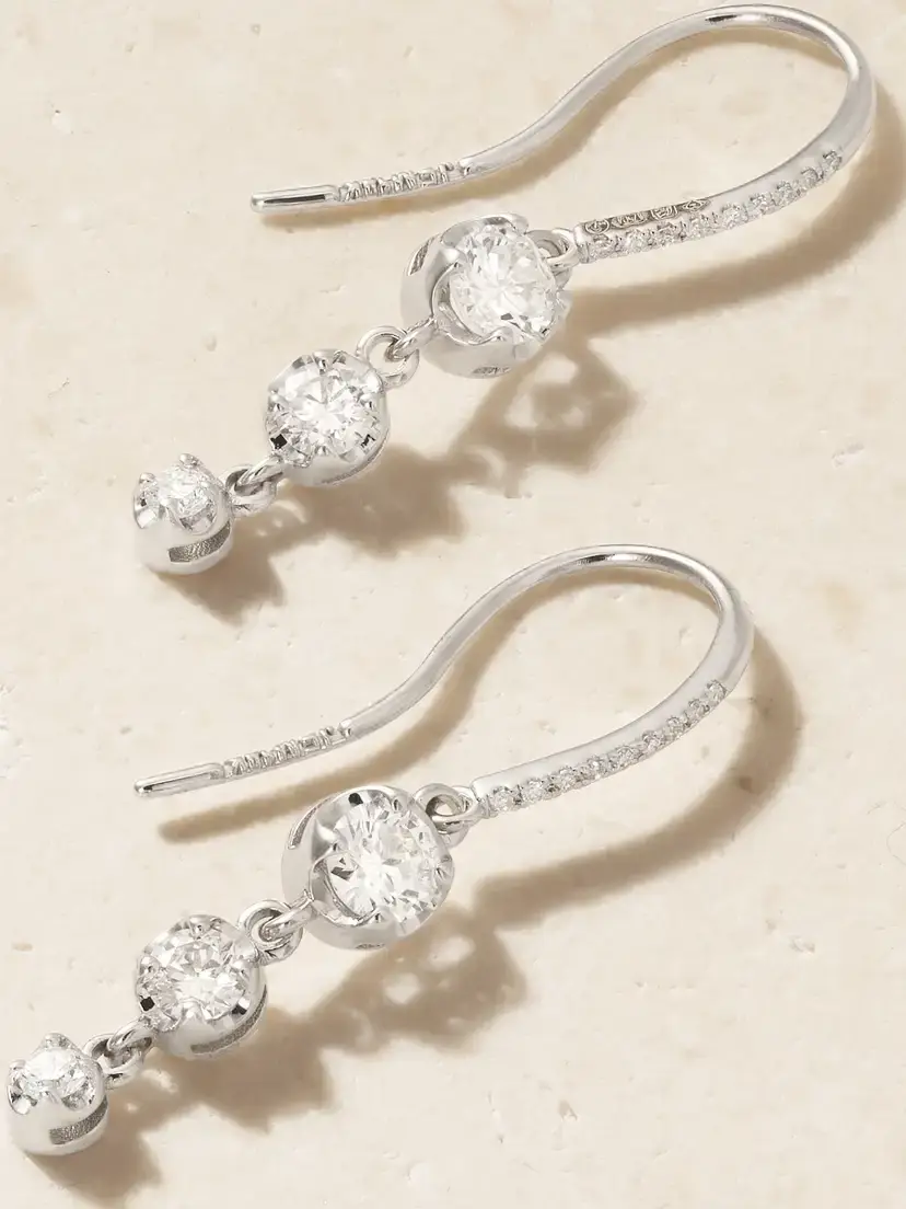 Jennifer Meyer 18-karat White Gold Diamond Earrings | Thumbnail 3