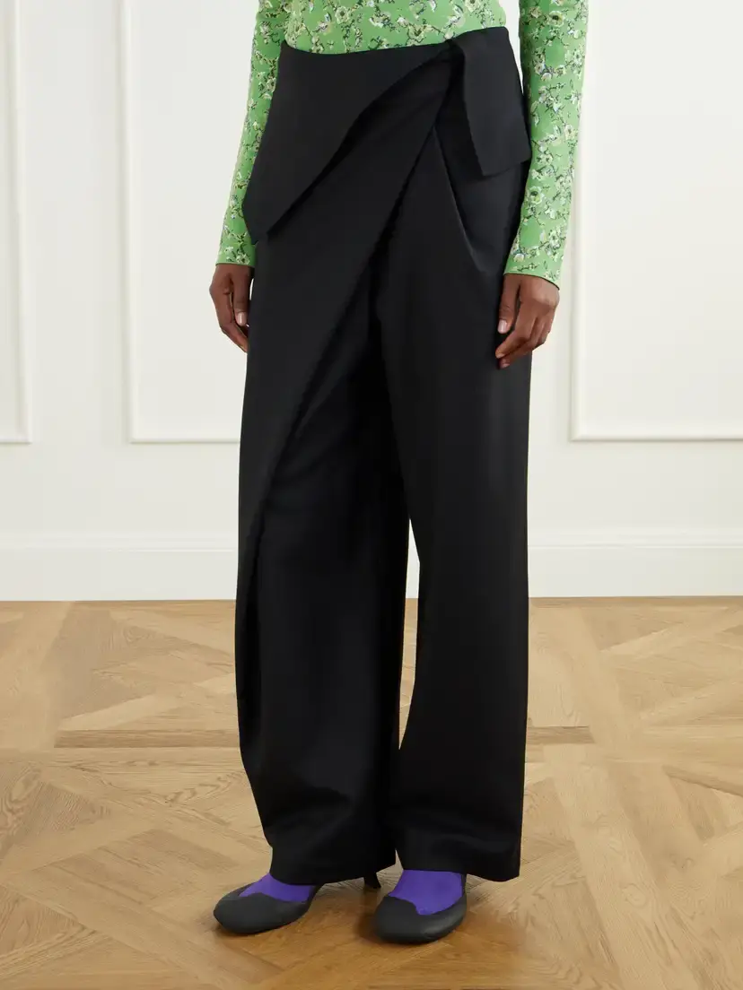 Loewe Folded Gathered Wool High-waist Wide-leg Pants | Thumbnail 3 Loewe Folded Gathered Wool High-waist Wide-leg Pants | Thumbnail 3