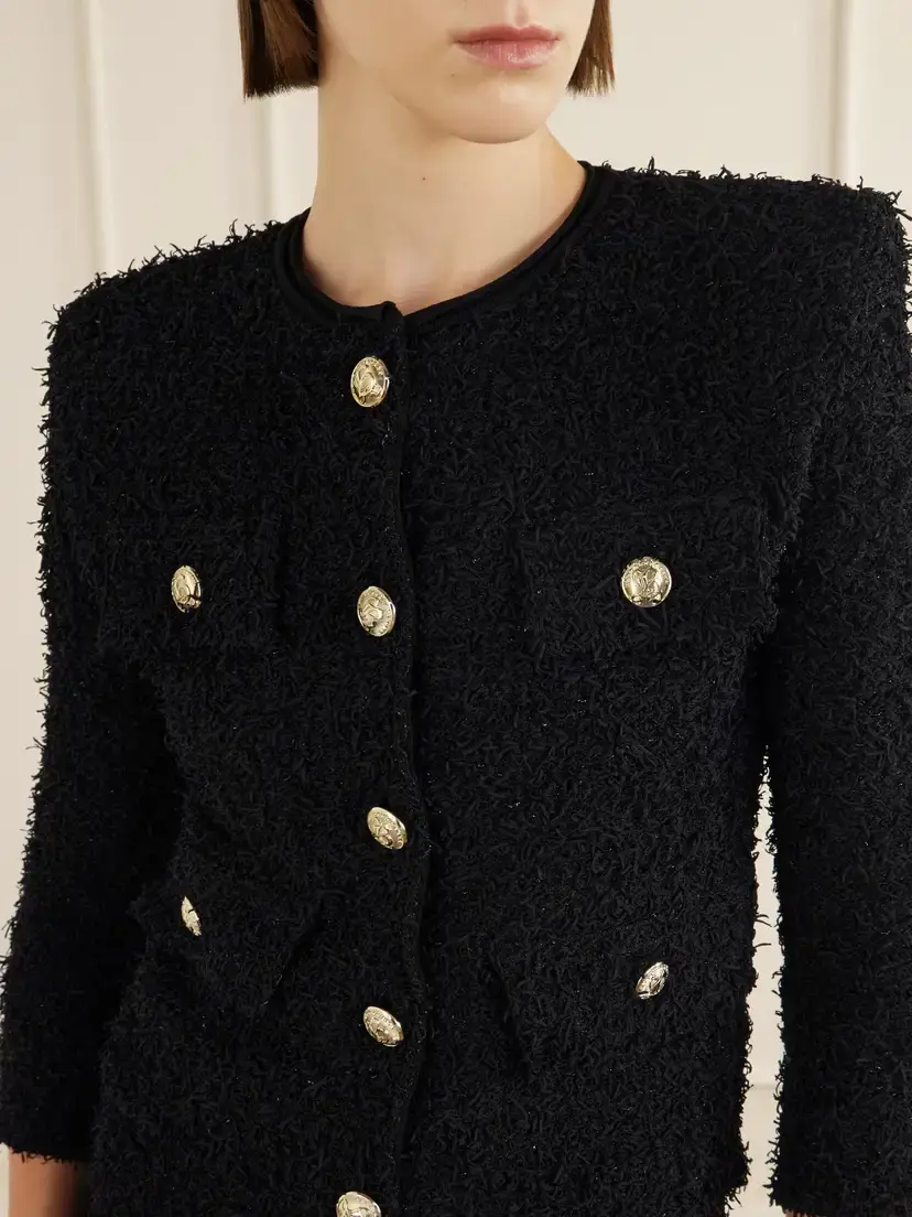 Balmain Metallic Embellished Tweed Jacket | Thumbnail 4 Balmain Metallic Embellished Tweed Jacket | Thumbnail 4