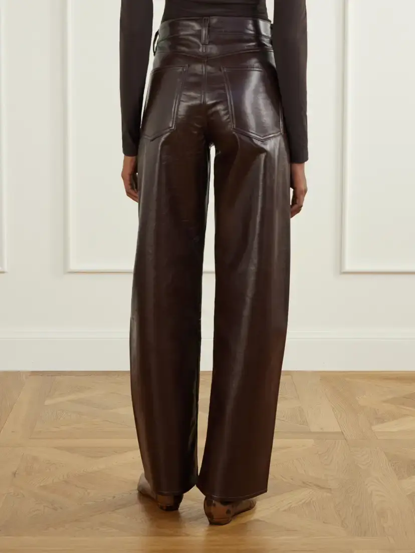 AGOLDE Arc Recycled Leather-blend Mid-rise Wide-leg Pants | Thumbnail 4