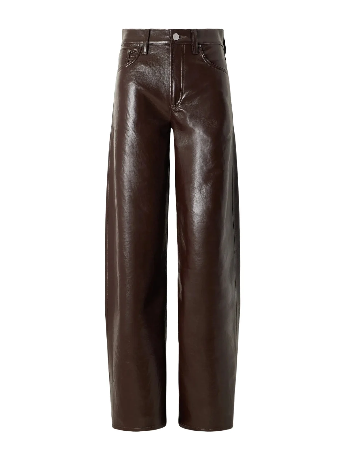AGOLDE Arc Recycled Leather-blend Mid-rise Wide-leg Pants