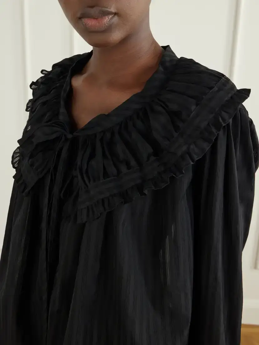 Thierry Colson Dauphine Ruffled Striped Cotton-voile Blouse | Thumbnail 5 Thierry Colson Dauphine Ruffled Striped Cotton-voile Blouse | Thumbnail 5