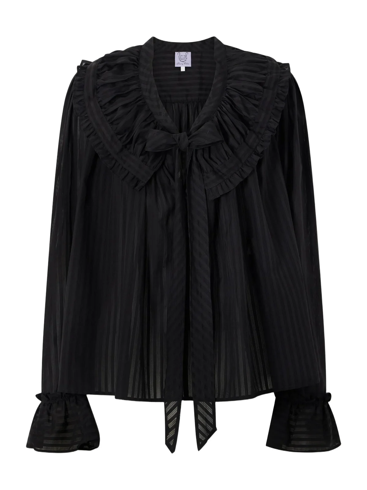 Dauphine Ruffled Striped Cotton-voile Blouse Dauphine Ruffled Striped Cotton-voile Blouse