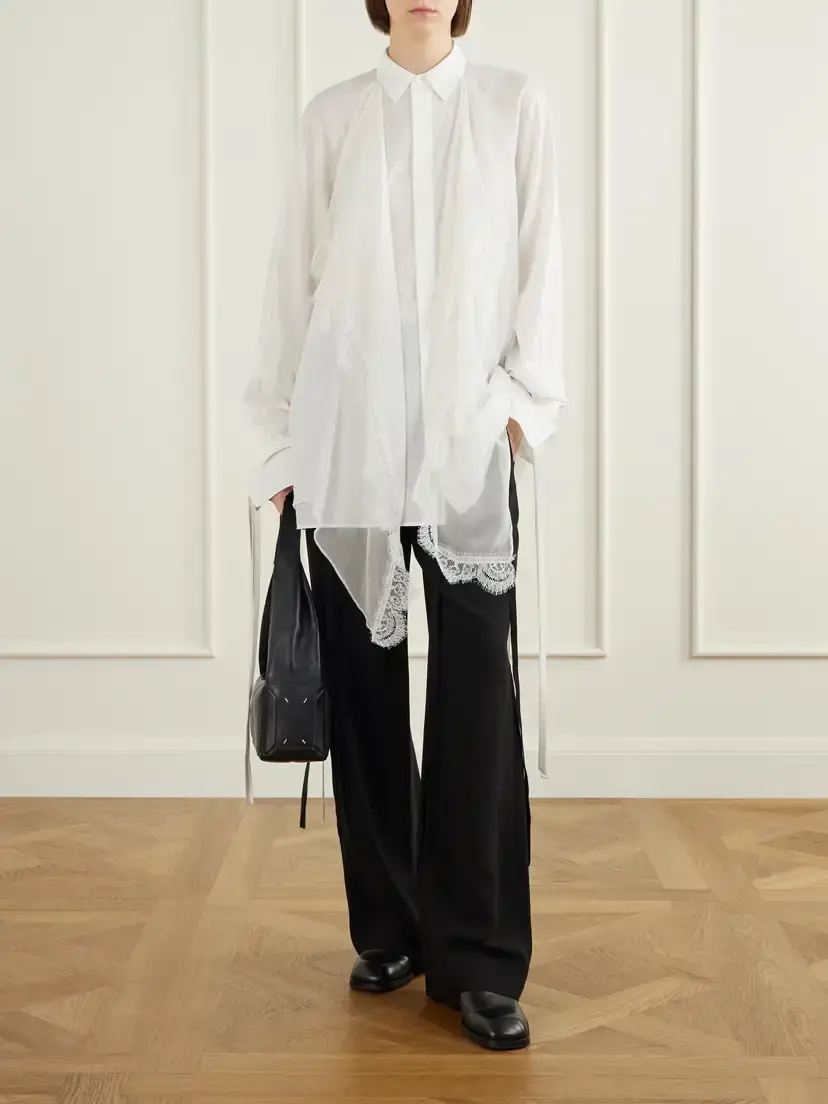 Ann Demeulemeester Anneke Ribbon-detailed Jersey Wide-leg Pants | Thumbnail 2 Ann Demeulemeester Anneke Ribbon-detailed Jersey Wide-leg Pants | Thumbnail 2