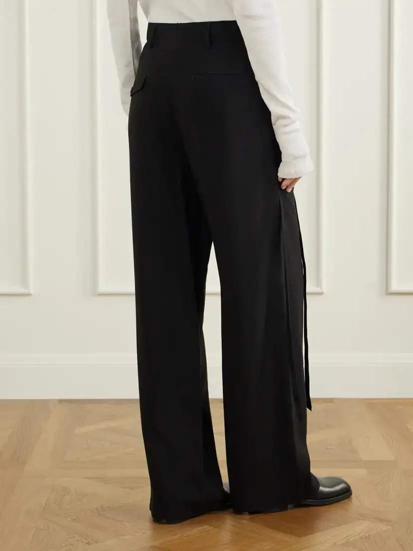 Ann Demeulemeester Anneke Ribbon-detailed Jersey Wide-leg Pants | Thumbnail 4 Ann Demeulemeester Anneke Ribbon-detailed Jersey Wide-leg Pants | Thumbnail 4