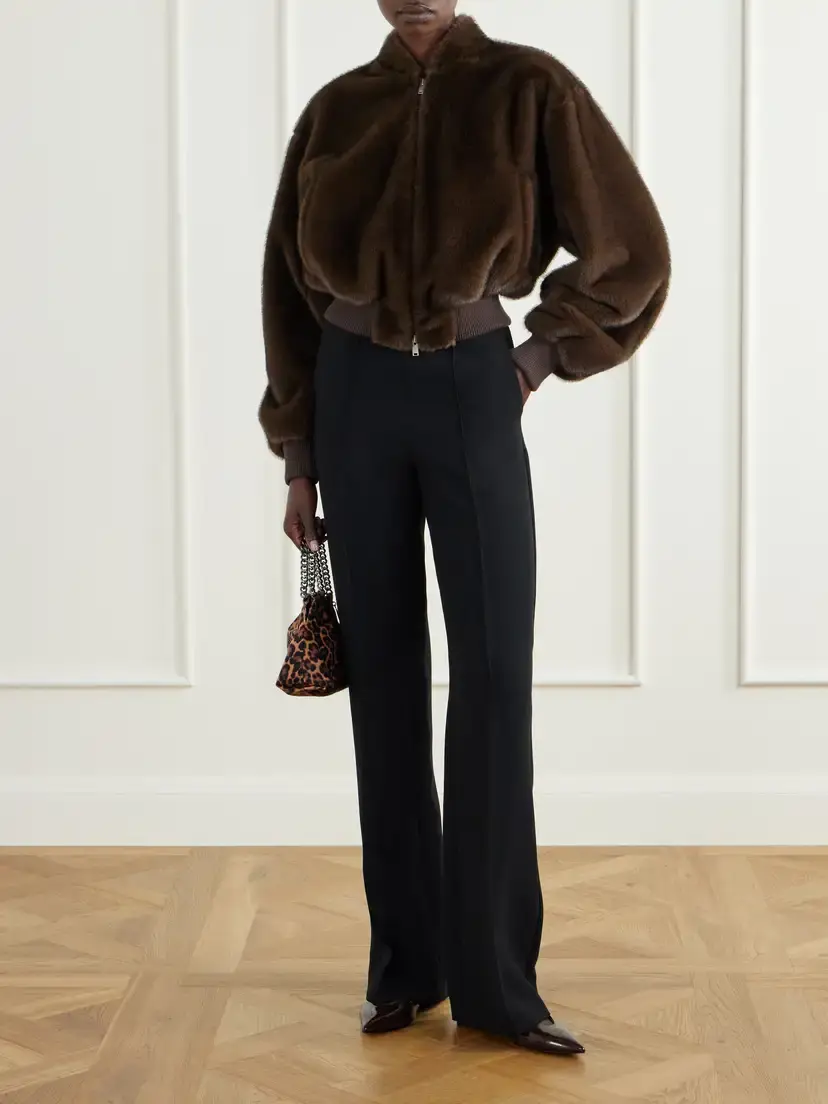 Stella McCartney Cropped Plush Bomber Jacket | Thumbnail 2 Stella McCartney Cropped Plush Bomber Jacket | Thumbnail 2