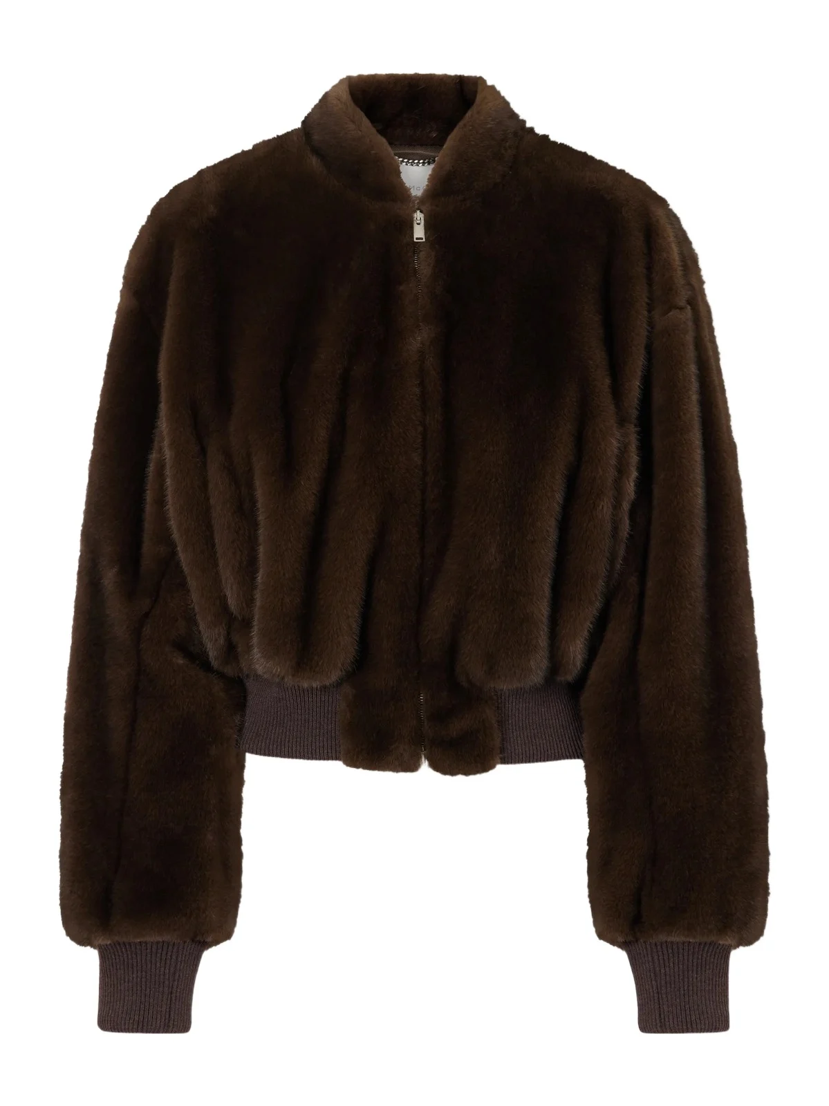 Stella McCartney Cropped Plush Bomber Jacket