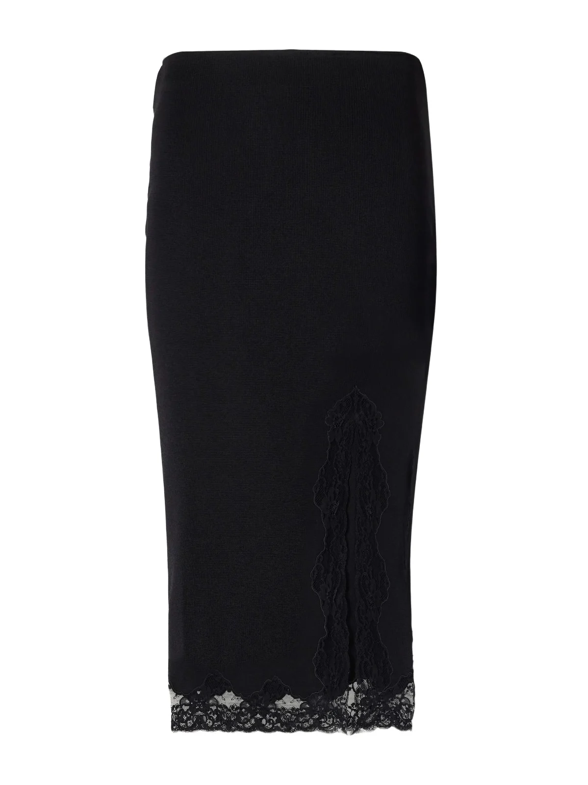 Lace-trimmed Jersey Midi Skirt