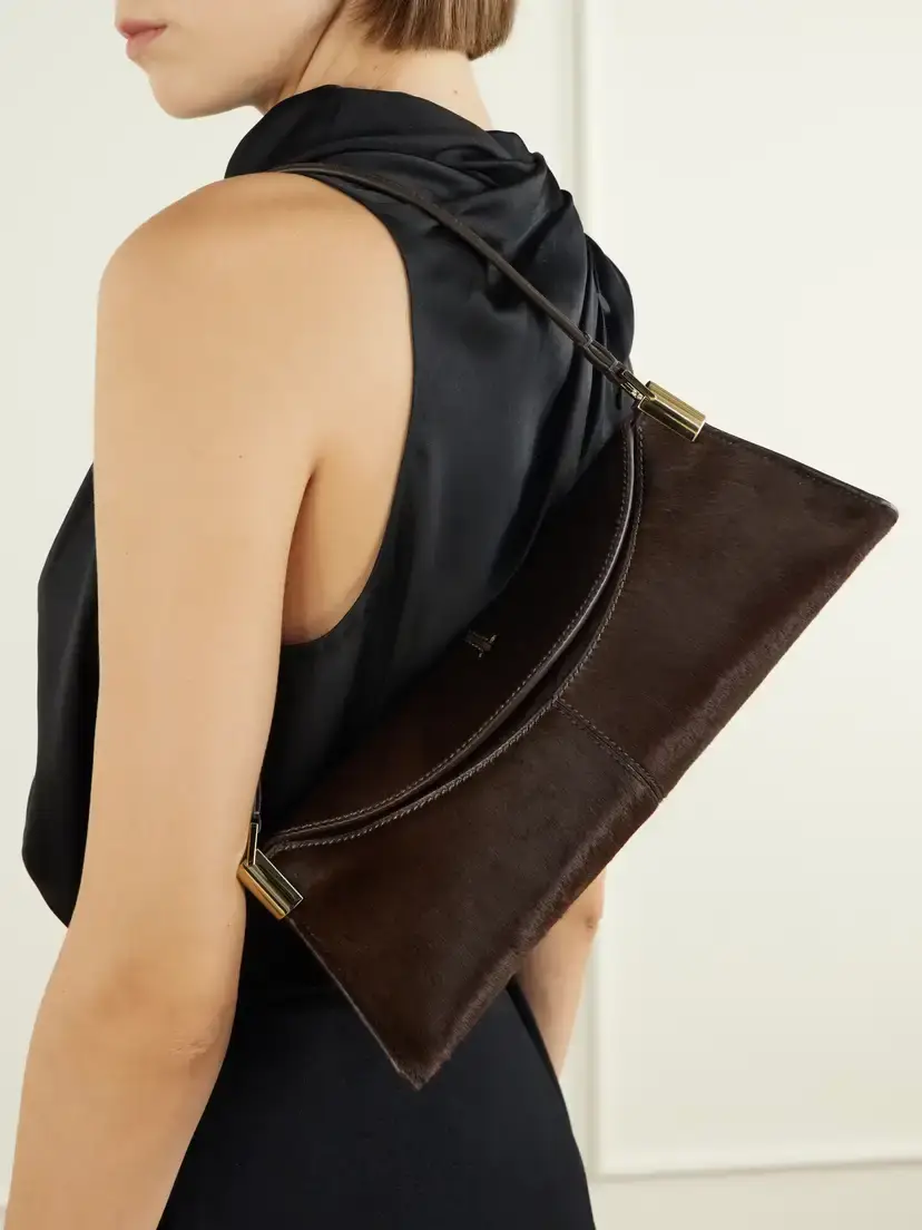 Balmain Leather-trimmed Pony-hair Shoulder Bag | Thumbnail 3