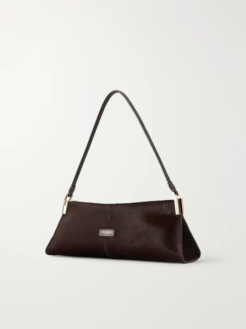 Balmain Leather-trimmed Pony-hair Shoulder Bag | Thumbnail 4