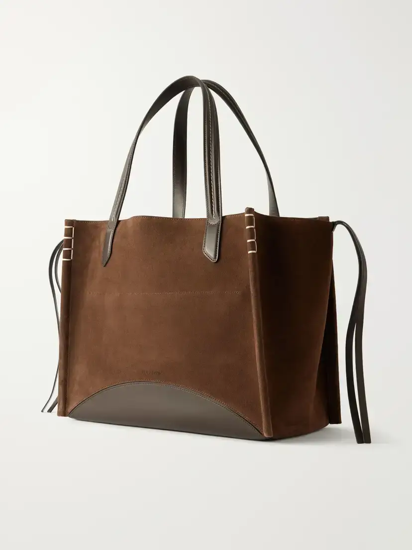 JW Anderson Loafer Cabas Leather-trimmed Suede Tote | Thumbnail 4 JW Anderson Loafer Cabas Leather-trimmed Suede Tote | Thumbnail 4