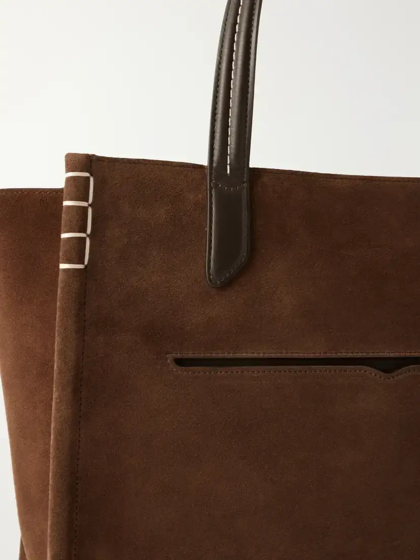 JW Anderson Loafer Cabas Leather-trimmed Suede Tote | Thumbnail 5 JW Anderson Loafer Cabas Leather-trimmed Suede Tote | Thumbnail 5