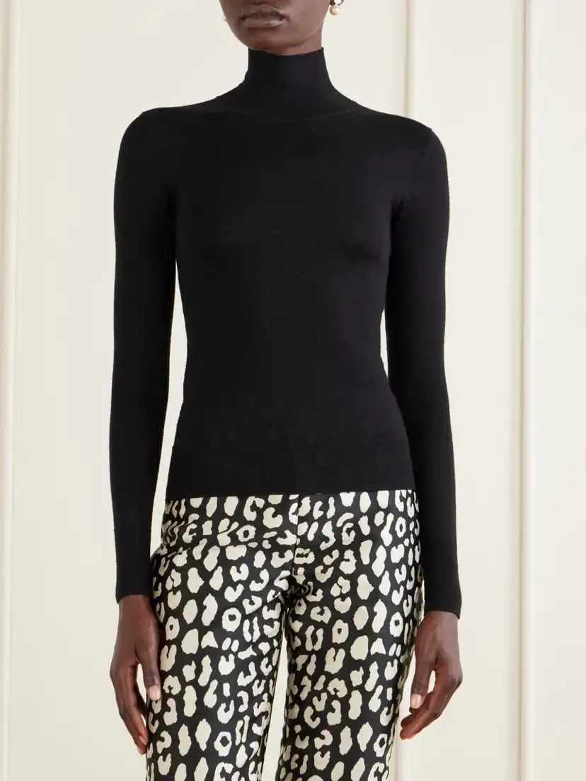 Carolina Herrera Wool And Silk-blend Turtleneck Sweater | Thumbnail 3 Carolina Herrera Wool And Silk-blend Turtleneck Sweater | Thumbnail 3